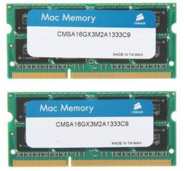 Sodimm DDR3 16GB (Kit 2*8GB) 1333Mhz CL9, pentru Apple MacBook Pro, Corsair CMSA16GX3M2A1333C9 - Pret | Preturi Sodimm DDR3 16GB (Kit 2*8GB) 1333Mhz CL9, pentru Apple MacBook Pro, Corsair CMSA16GX3M2A1333C9