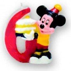 Lumanare de tort cifra 6 Mickey Mouse - Pret | Preturi Lumanare de tort cifra 6 Mickey Mouse