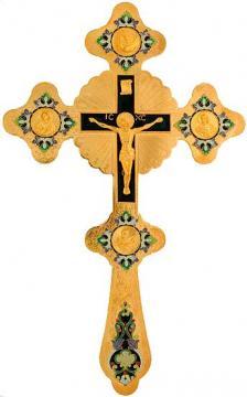 Cruce de binecuvantare din alama suflata cu aur - Pret | Preturi Cruce de binecuvantare din alama suflata cu aur