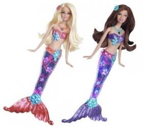 Papusa Barbie Sirena Sclipitoare - Blonda - Pret | Preturi Papusa Barbie Sirena Sclipitoare - Blonda