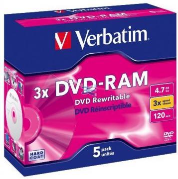Verbatim DVD-RAM 3X 4.7GB, Bulk 5 x Rewritable - Pret | Preturi Verbatim DVD-RAM 3X 4.7GB, Bulk 5 x Rewritable