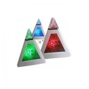 Triangle clock ceas piramida cu alarma si led 7 culori - Pret | Preturi Triangle clock ceas piramida cu alarma si led 7 culori